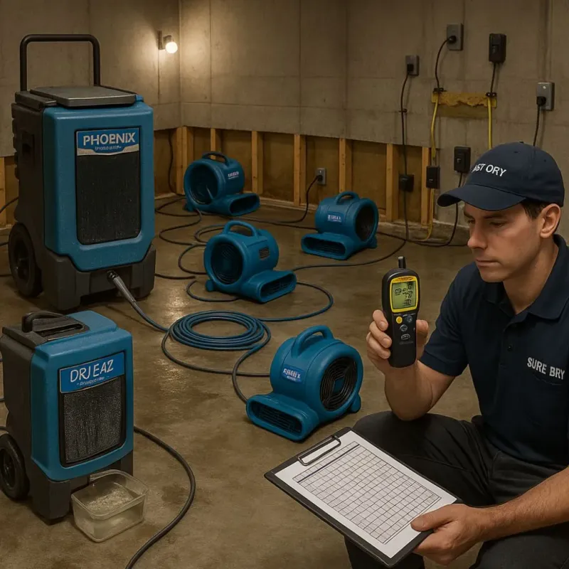 Structural Drying and Dehumidification process in Riverton, IL